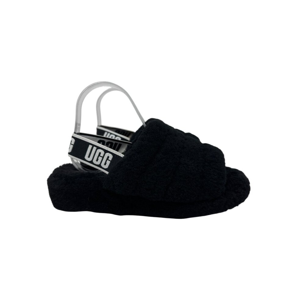 Ugg Womens Black Fluff Yeah Slide Slippers Size‎ 8